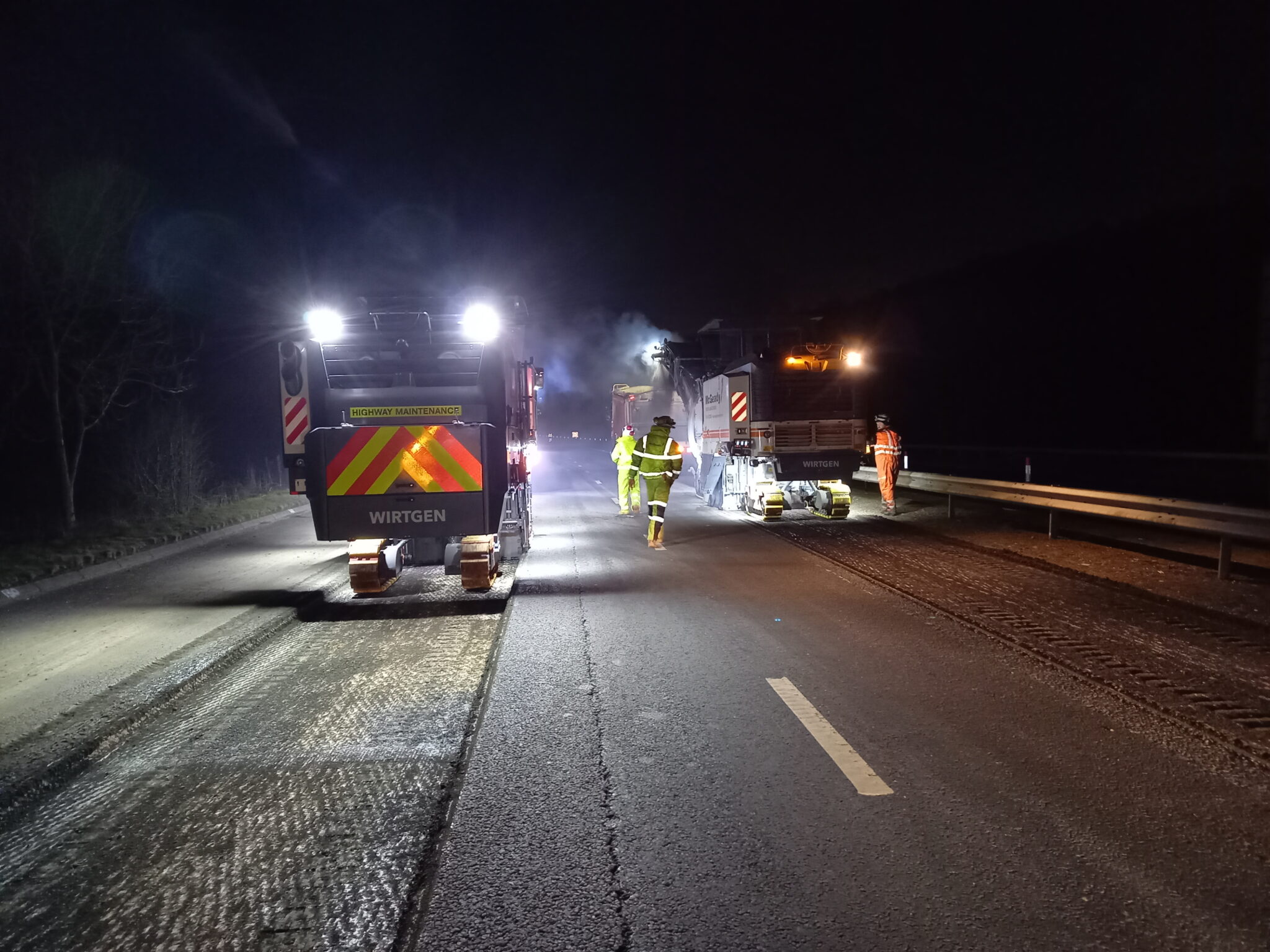 RESURFACING THE A702 AT BOGHALL FARM