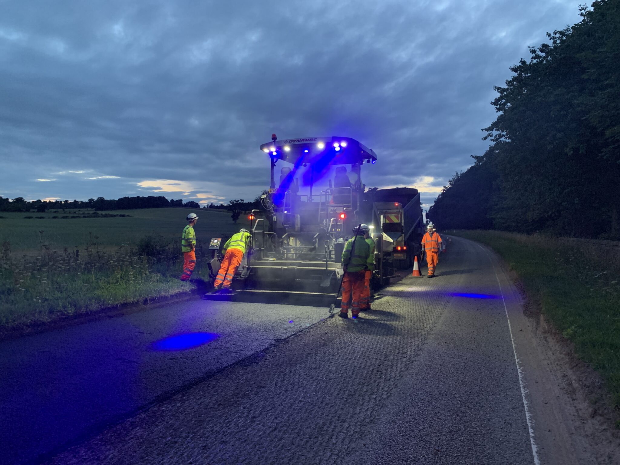 Night time roadworks