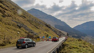 A83 AT REST AND BE THANKFUL TO BE DIVERTED ONTO OLD MILITARY ROAD FROM 4PM