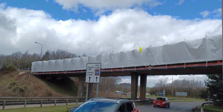 MAJOR BRIDGE WORKS AT M8 JUNCTION 3 PROGRESSING TO PLAN