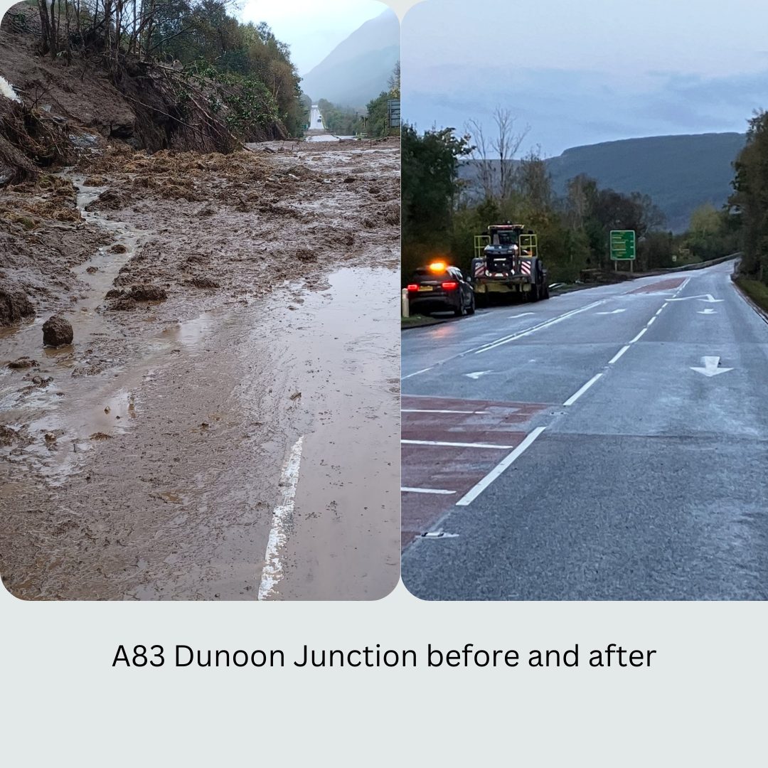 A83 AND A815 TO REOPEN FOLLOWING LANDSLIDES