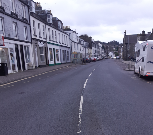 The A83 road at Lochgilphead