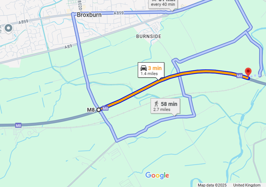 Overnight lane closures on M8 between J3 at Drumshoreland and Junction 2 at Claylands