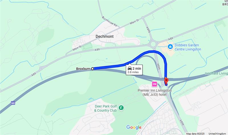 CARRIAGEWAY REPAIRS ON M8 JUNCTION 3 EASTBOUND ON-SLIP