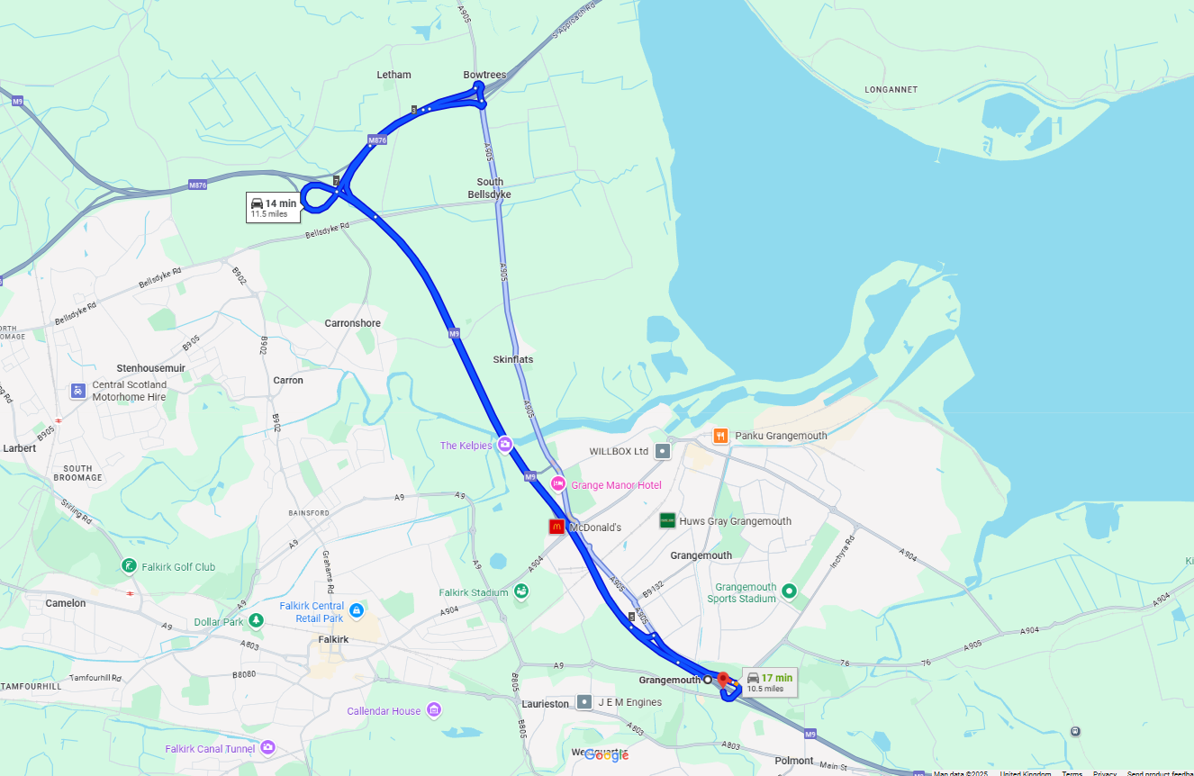 OVERNIGHT CLOSURE OF M9 JUNCTION 5 NORTHBOUND SLIP ROADS