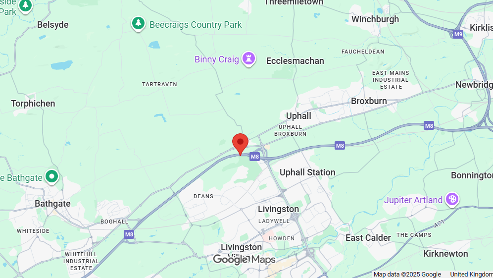 MAJOR RESURFACING WORKS ON THE M8 EASTBOUND NEAR LIVINGSTON