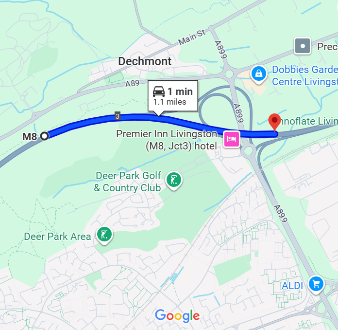 MAJOR RESURFACING WORKS ON THE M8 EASTBOUND NEAR LIVINGSTON