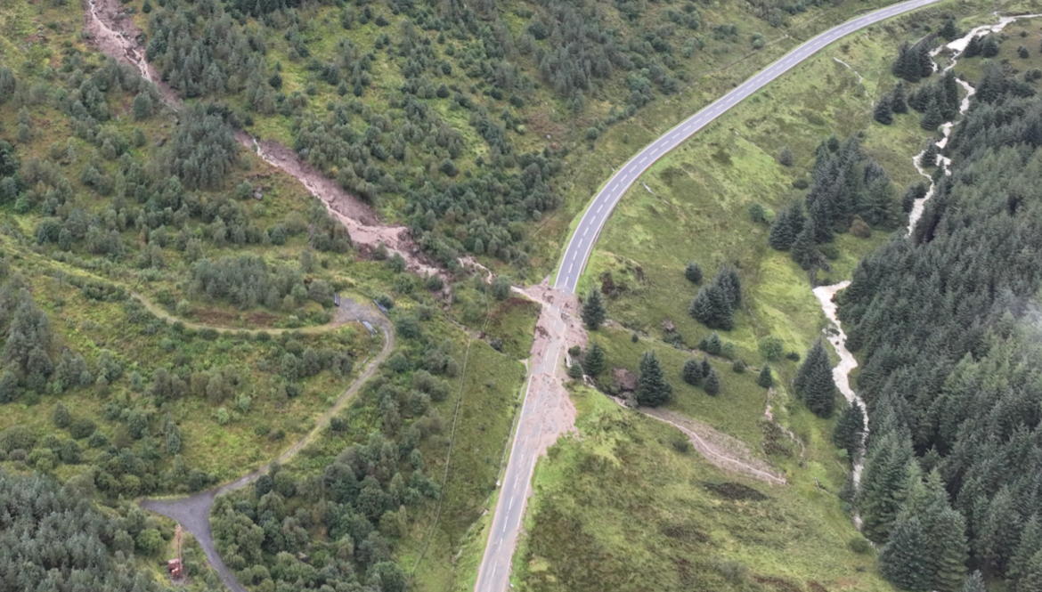 CLEAN UP UNDERWAY AFTER LANDSLIDES ON A83