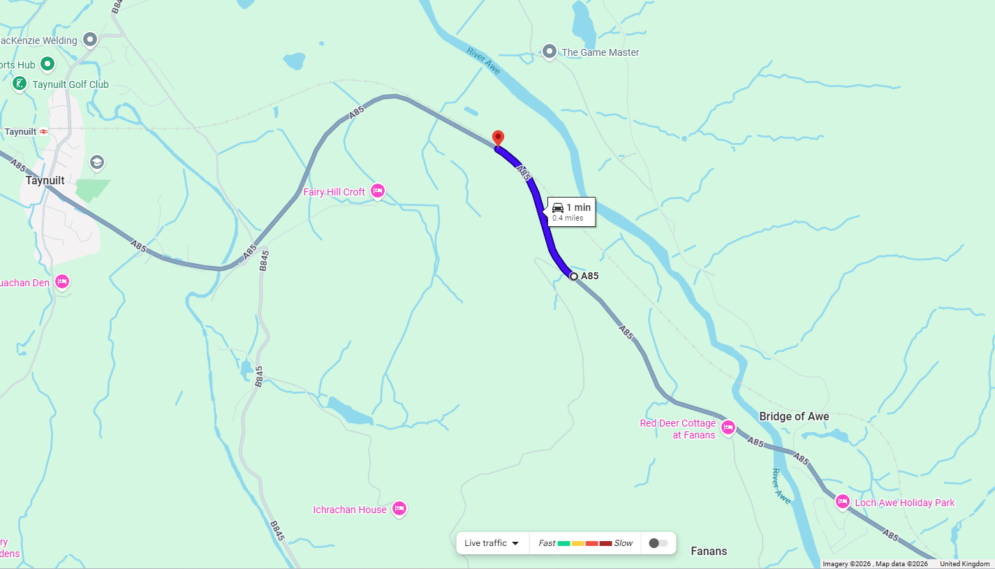 RESURFACING WORKS ON A85 WEST OF BRIDGE OF AWE