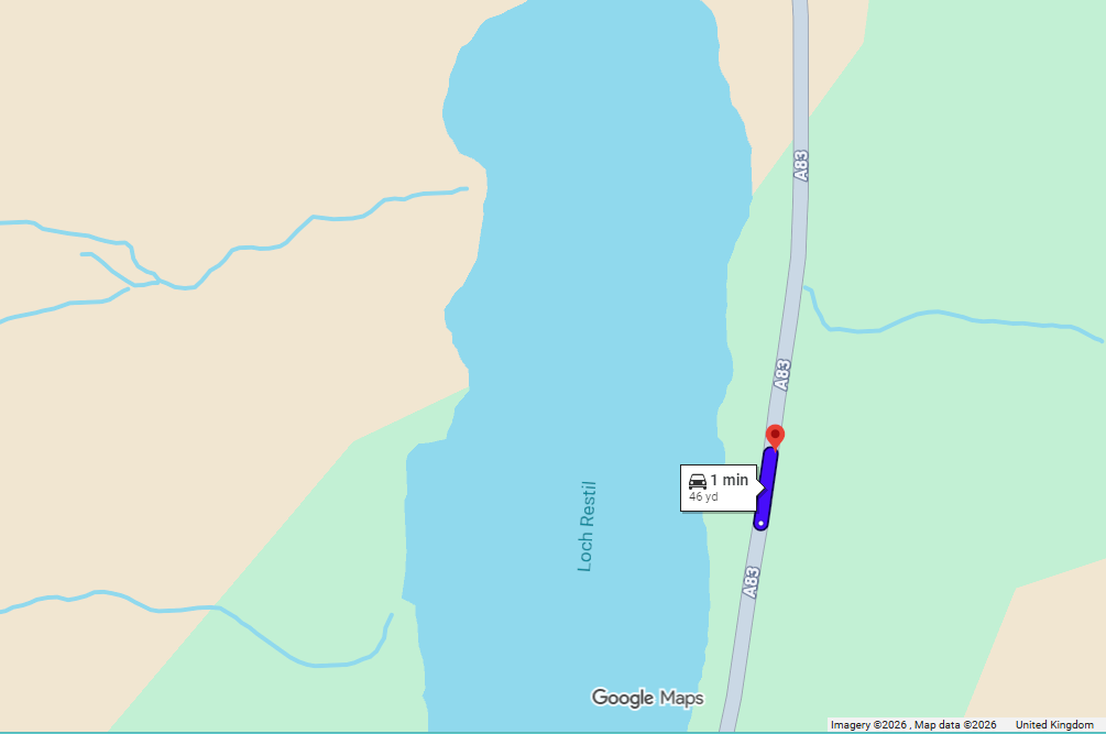 EXCAVATION WORKS PLANNED NEXT TO THE A83 AT LOCH RESTIL