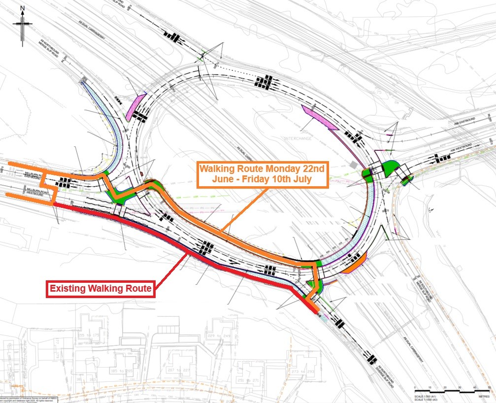 TEMPORARY TRAFFIC LIGHTS ON A9 RAIGMORE INTERCHANGE