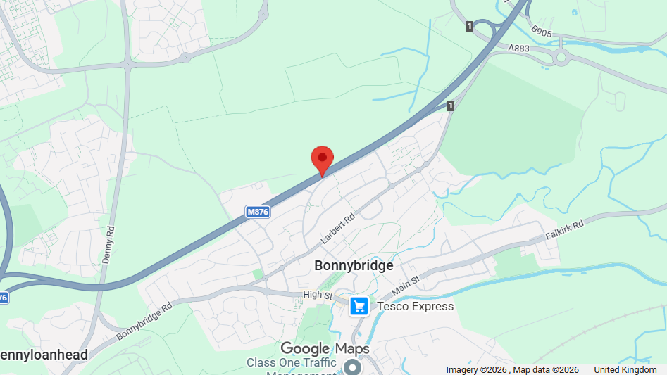 FENCING WORKS ON M876 SOUTHBOUND AT BONNYBRIDGE