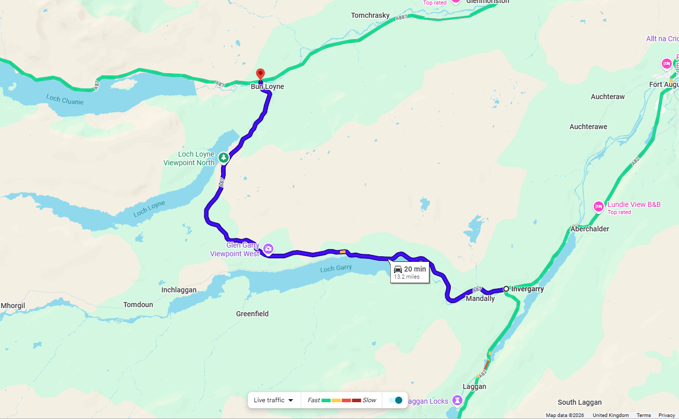 OVERNIGHT RESURFACING ON A87 INVERGARRY TO BUN LOYNE
